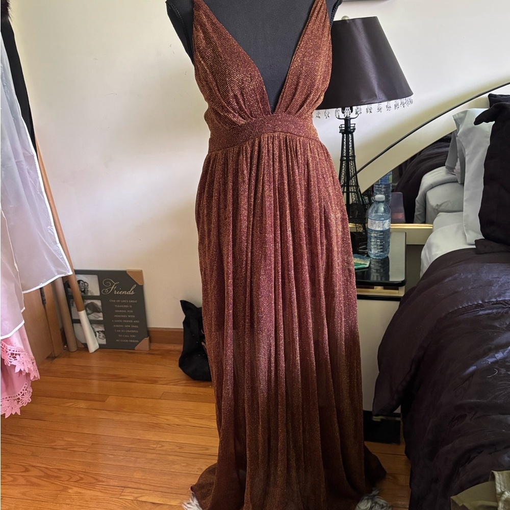 Elegant Brown Evening Gown